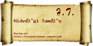 Hidvégi Tamás névjegykártya